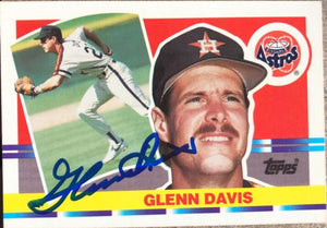 グレン・デイビス サイン入り 1990 Topps ビッグ ベースボール カード - ヒューストン アストロズ