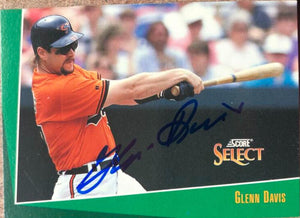 Glenn Davis Signed 1993 Score Select Baseball Card - Baltimore Orioles