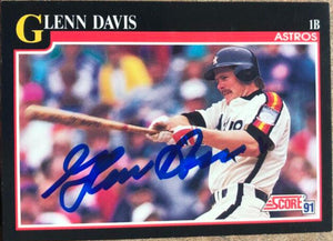 Glenn Davis Signed 1991 Score Baseball Card - Houston Astros #830