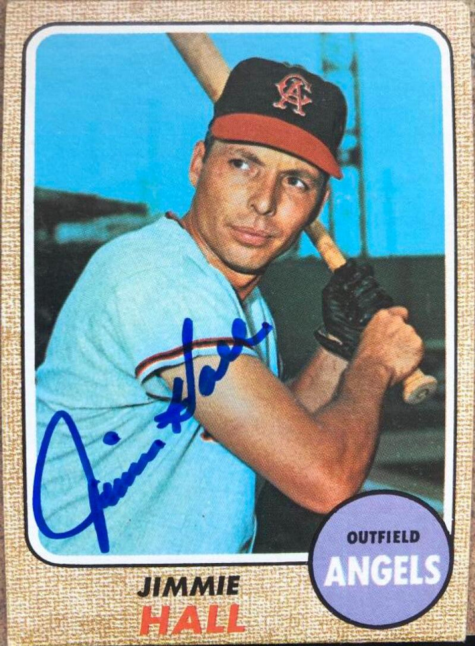 Jimmie Hall Signed 1968 Topps Baseball Card - California Angels