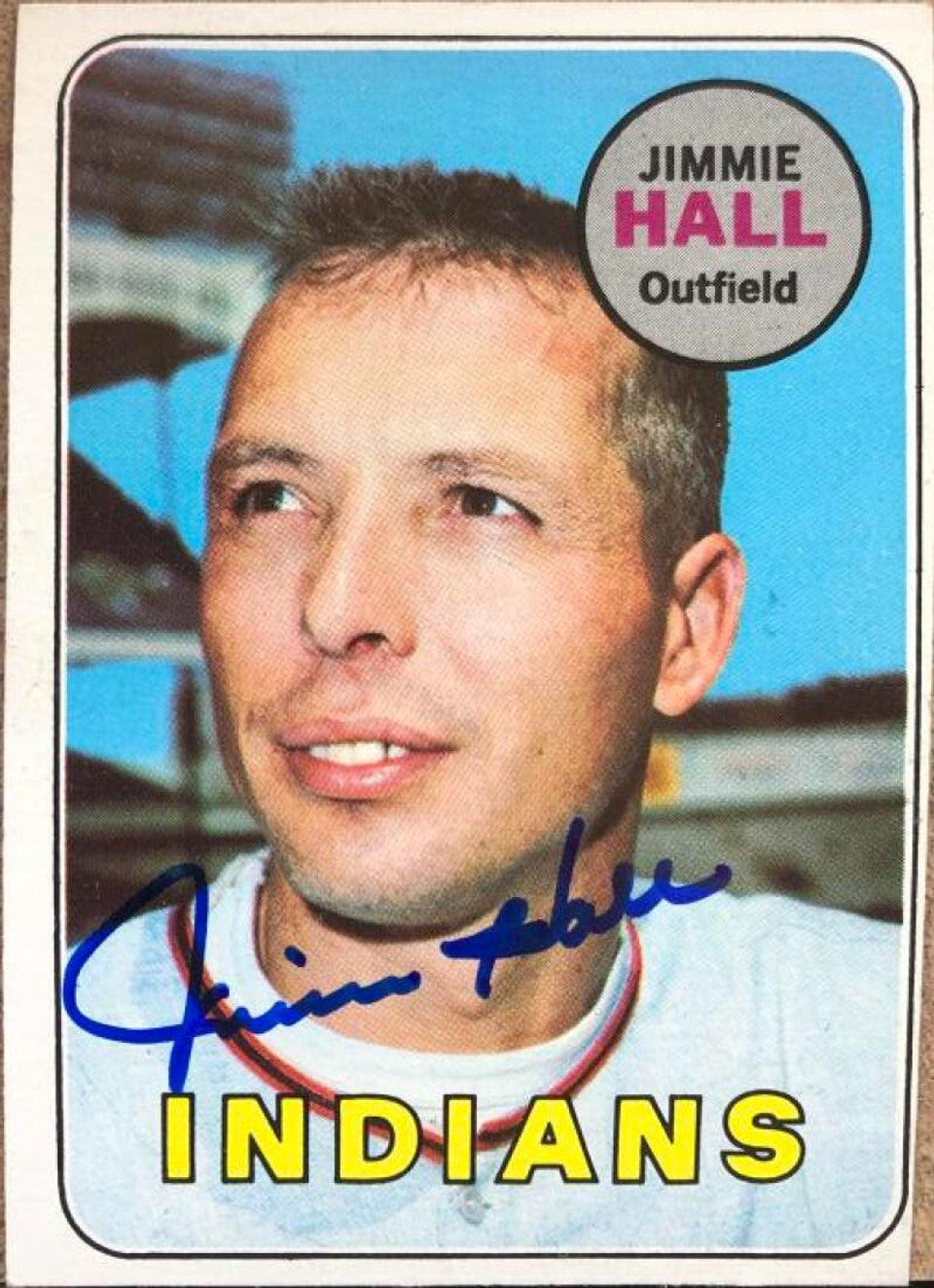 ジミー ホール サイン入り 1969 トップス ベースボール カード - クリーブランド インディアンス