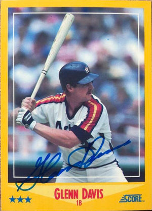 グレン・デイビス サイン入り 1988 スコア ベースボールカード - ヒューストン アストロズ
