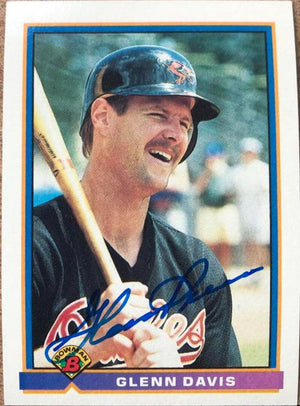 Glenn Davis Signed 1991 Bowman Baseball Card - Baltimore Orioles