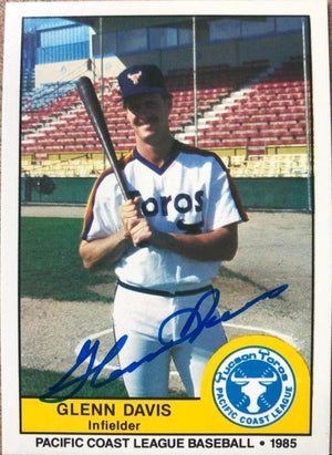 Glenn Davis Signed 1985 Cramer Baseball Card - Tucson Toros