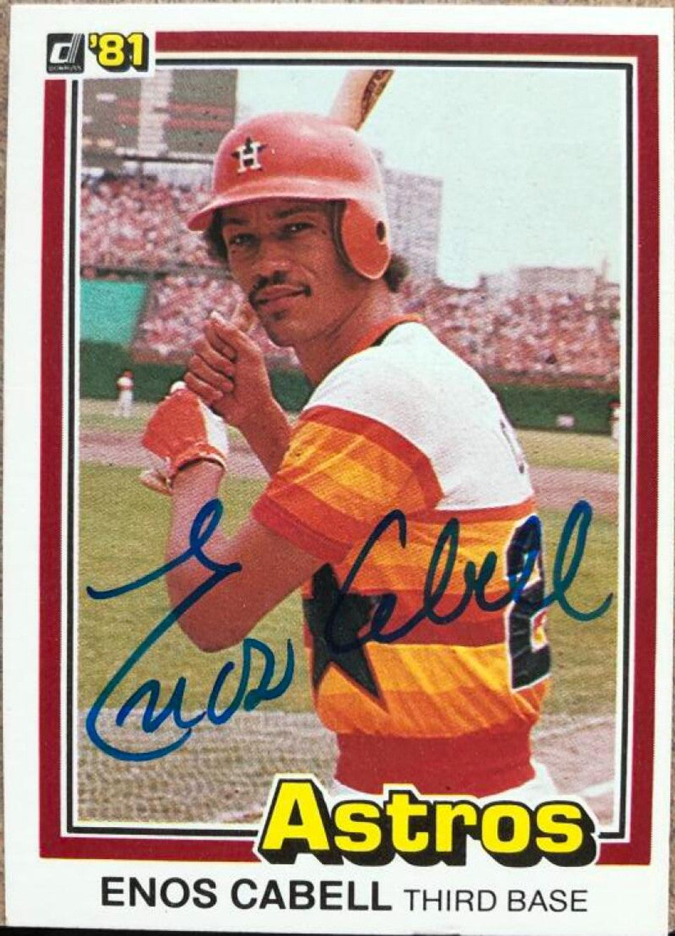 Enos Cabell Signed 1981 Donruss Baseball Card - Houston Astros