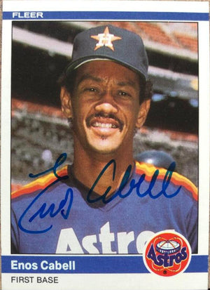 Enos Cabell Signed 1984 Fleer Update Baseball Card - Houston Astros
