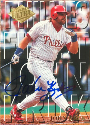 John Kruk Signed 1994 Fleer Ultra Phillies Finest Baseball Card - Philadelphia Phillies #18