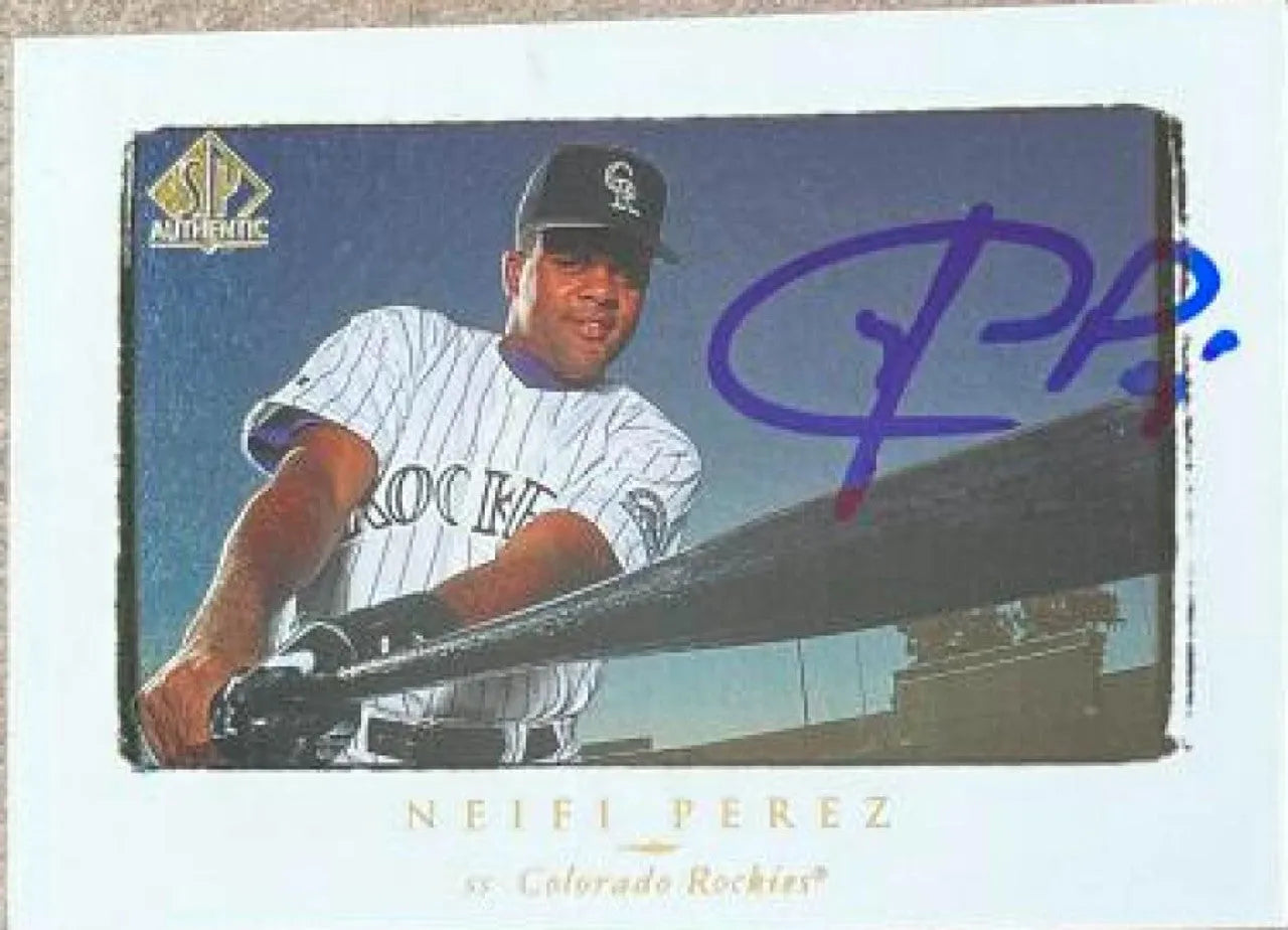 Neifi Perez Signed 1998 SP Authentic Baseball Card - New York Yankees