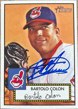 Bartolo Colon Signed 2001 Topps Heritage Baseball Card - Cleveland Indians