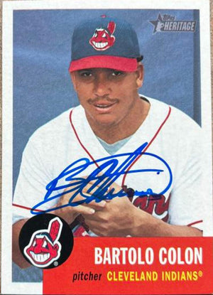 Bartolo Colon Signed 2002 Topps Heritage Baseball Card - Cleveland Indians