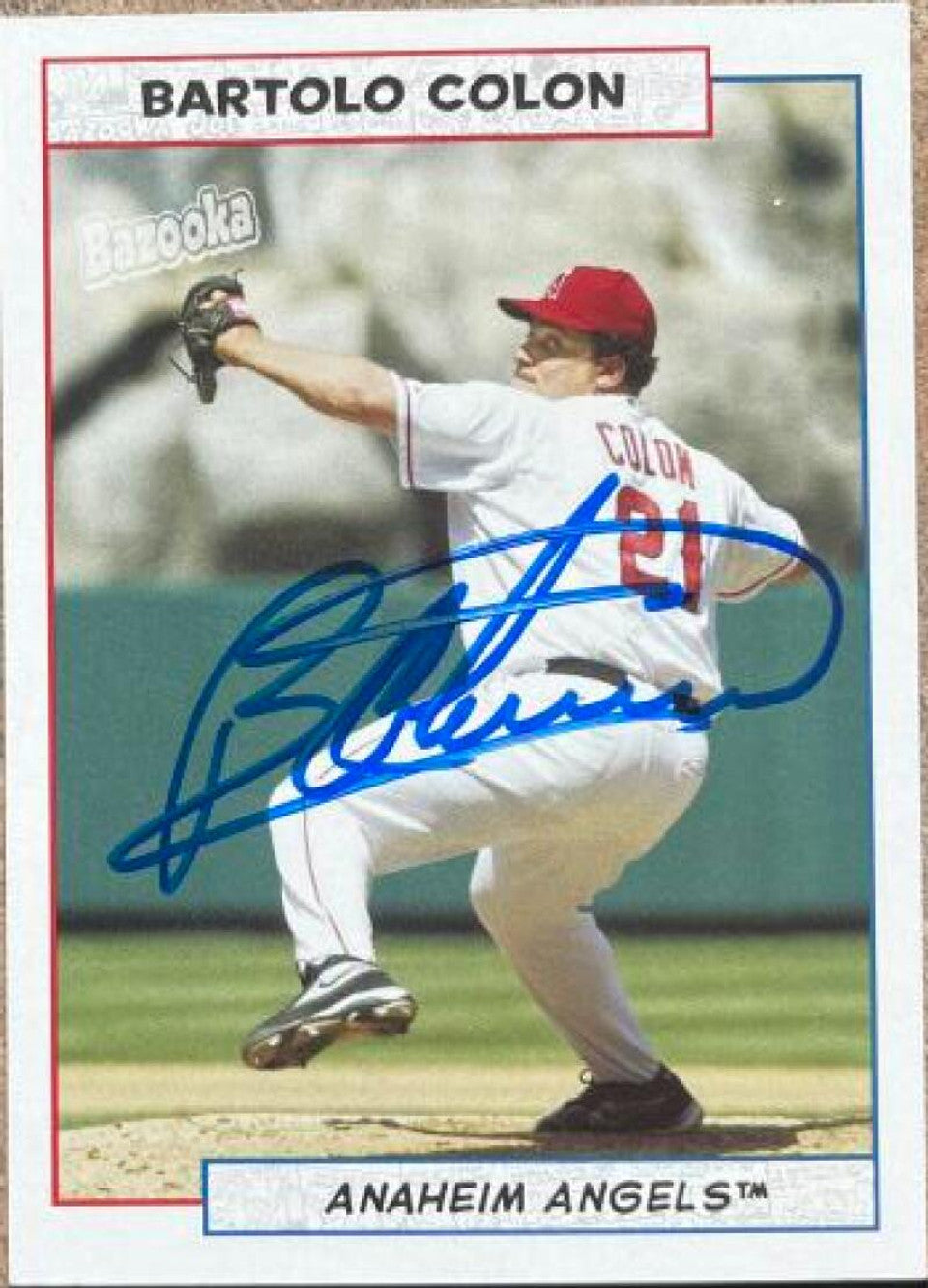 Bartolo Colon Signed 2005 Topps Bazooka Baseball Card - Anaheim Angels