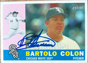 Bartolo Colon Signed 2009 Topps Heritage Baseball Card - Chicago White Sox