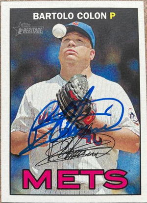 Bartolo Colon Signed 2016 Topps Heritage Baseball Card - New York Mets