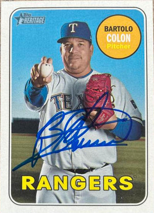 Bartolo Colon Signed 2018 Topps Heritage Baseball Card - Texas Rangers
