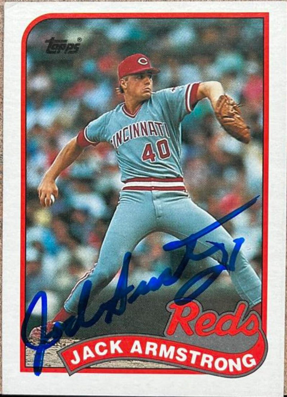 Jack Armstrong Signed 1989 Topps Baseball Card - Cincinnati Reds