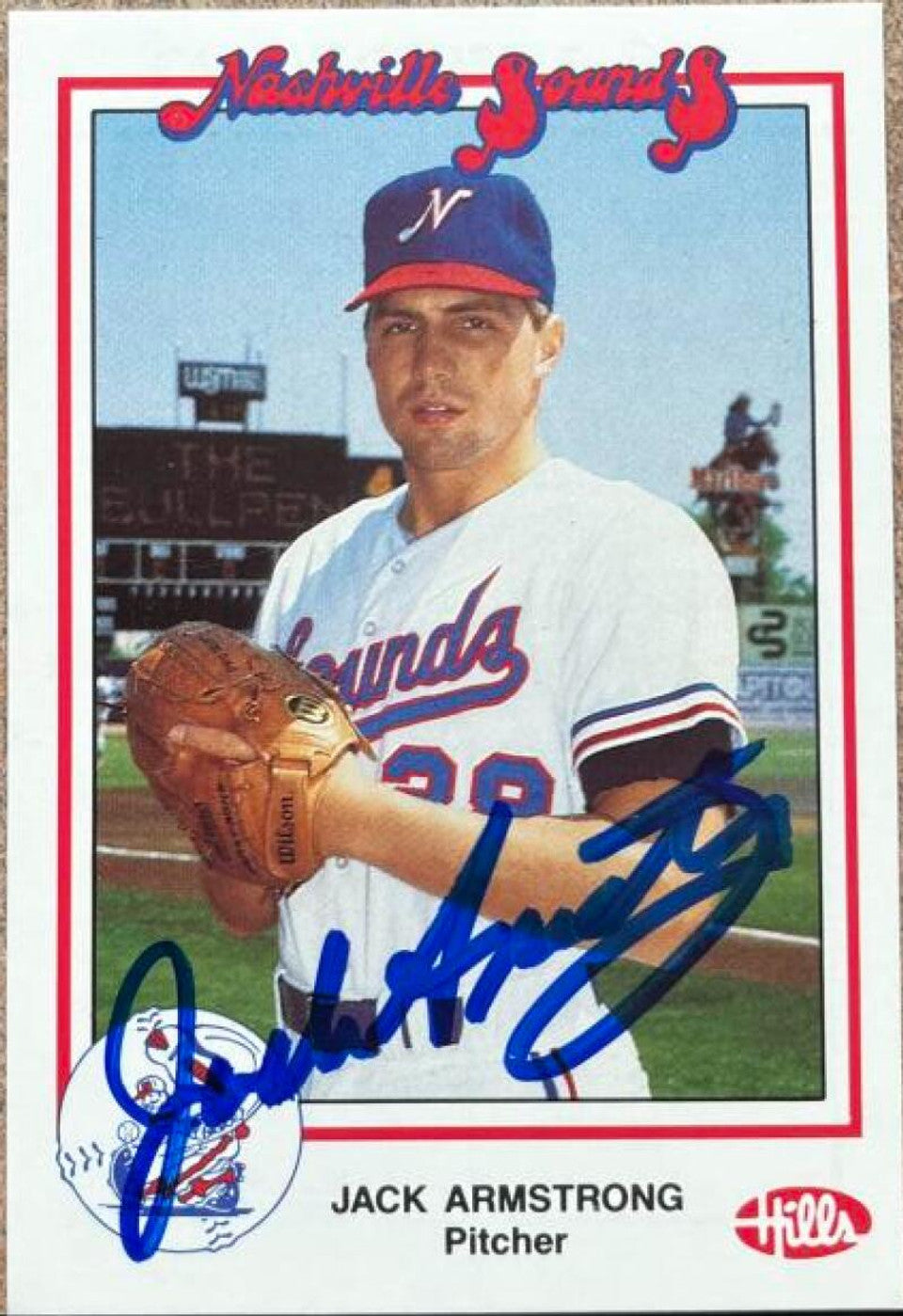 Jack Armstrong Signed 1988 Hills Baseball Card - Nashville Sounds