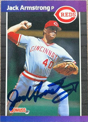 Jack Armstrong Signed 1989 Donruss Baseball Card - Cincinnati Reds