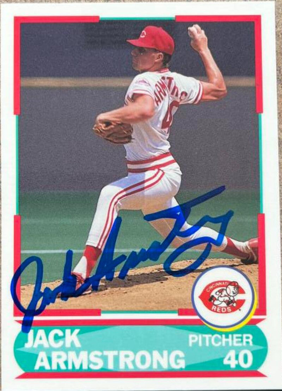 Jack Armstrong Signed 1990 Score Young Superstars Baseball Card - Cincinnati Reds