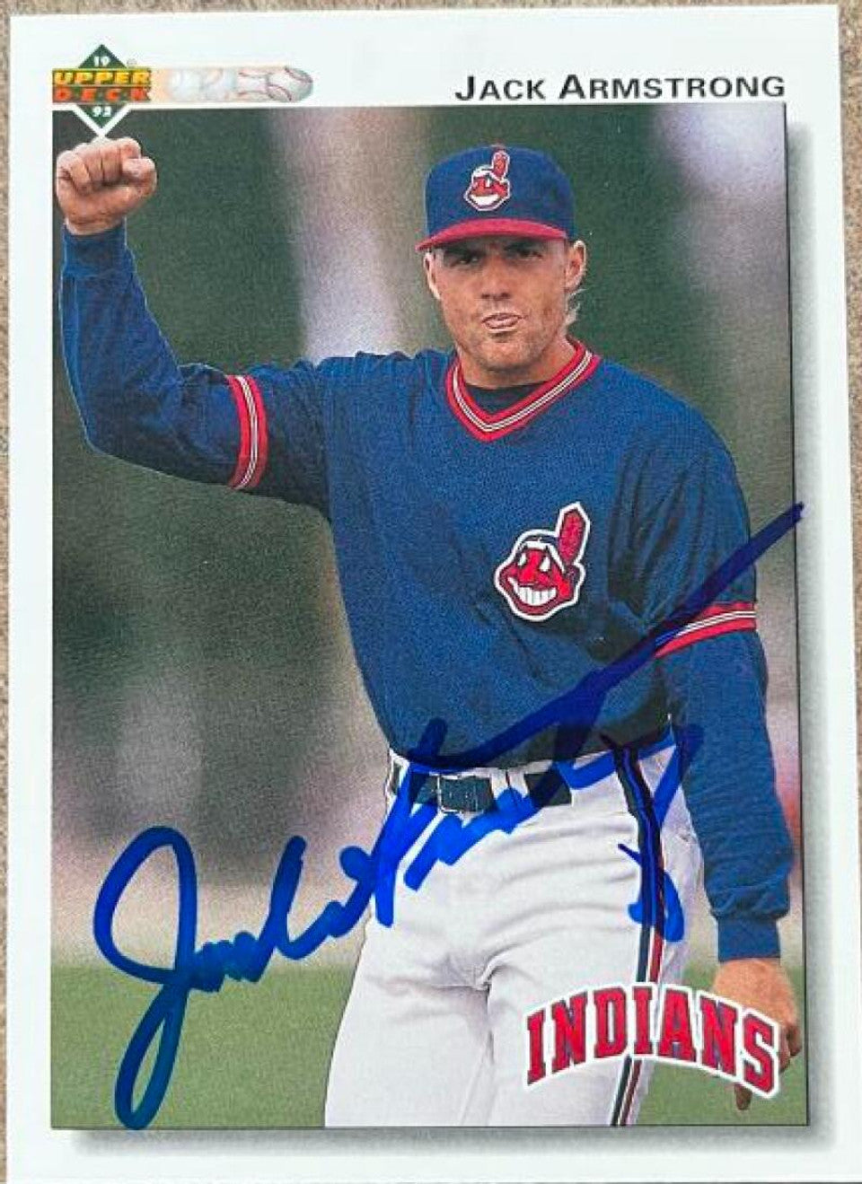 Jack Armstrong Signed 1992 Upper Deck Baseball Card - Cleveland Indians