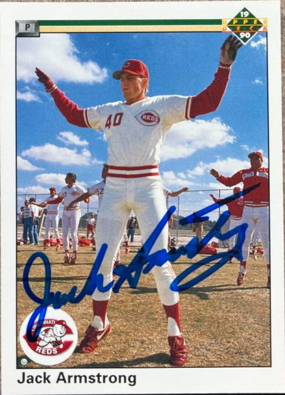 Jack Armstrong Signed 1990 Upper Deck Baseball Card - Cincinnati Reds