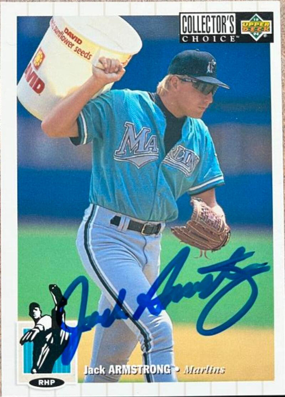 Jack Armstrong Signed 1994 Collector's Choice Baseball Card - Florida Marlins