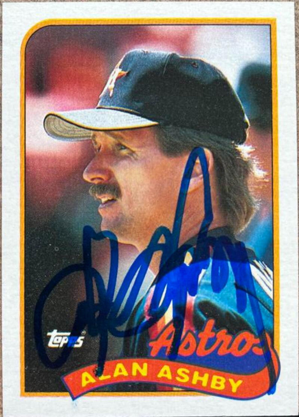 Alan Ashby Signed 1989 Topps Baseball Card - Houston Astros
