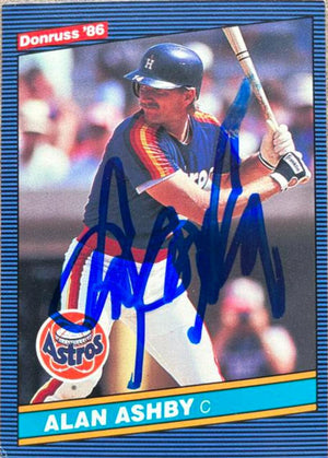 Alan Ashby Signed 1986 Donruss Baseball Card - Houston Astros