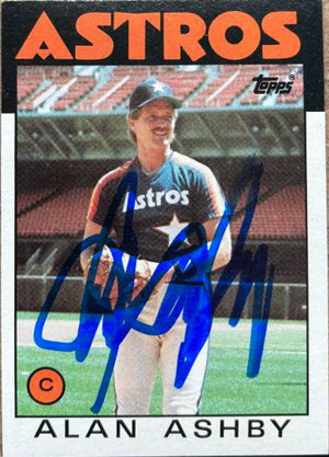 Alan Ashby Signed 1986 Topps Baseball Card - Houston Astros