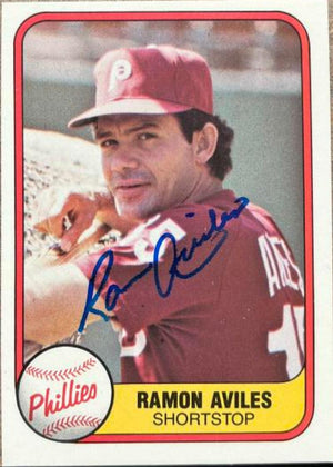 ラモン・アビレス サイン入り 1981 Fleer ベースボール カード - フィラデルフィア フィリーズ