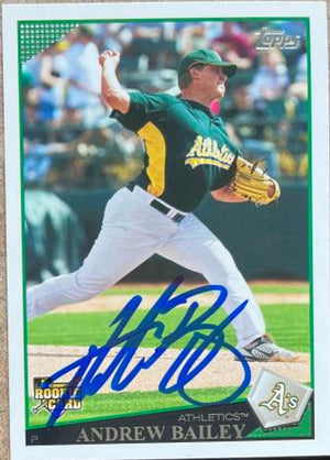 Andrew Bailey Signed 2009 Topps Baseball Card - Oakland A's