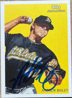 Andrew Bailey Signed 2010 Topps National Chicle Baseball Card - Oakland A's