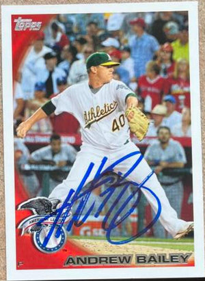 Andrew Bailey Signed 2010 Topps Update Baseball Card - Oakland A's
