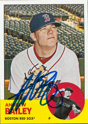 Andrew Bailey Signed 2012 Topps Heritage Baseball Card - Boston Red Sox