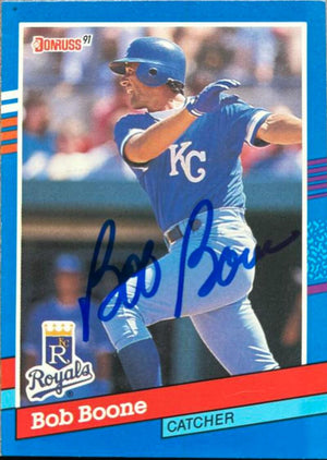 ボブ・ブーン サイン入り 1991 ドンラス ベースボール カード - カンザスシティ ロイヤルズ