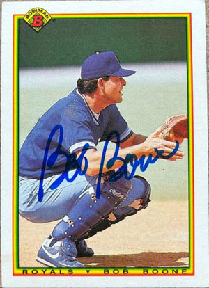 Bob Boone Signed 1990 Bowman Baseball Card - Kansas City Royals