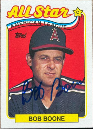 Bob Boone Signed 1989 Topps All-Star Baseball Card - Anaheim Angels #404