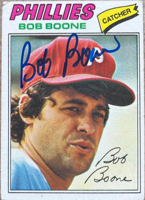 Bob Boone Signed 1977 Topps Baseball Card - Philadelphia Phillies