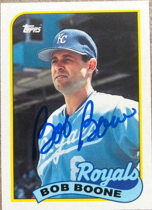 Bob Boone Signed 1989 Topps Traded Baseball Card - Kansas City Royals
