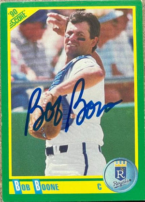 Bob Boone Signed 1990 Score Baseball Card - Kansas City Royals
