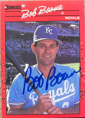 Bob Boone Signed 1990 Donruss Baseball Card - Kansas City Royals