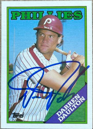 ダレン・ドルトン サイン入り 1988 トップス ベースボール カード - フィラデルフィア フィリーズ