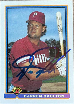 Darren Daulton Signed 1991 Bowman Baseball Card - Philadelphia Phillies