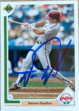 Darren Daulton Signed 1991 Upper Deck Baseball Card - Philadelphia Phillies