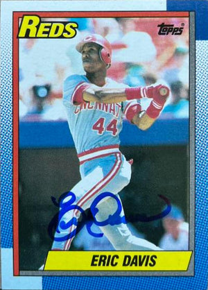 Eric Davis Signed 1990 Topps Baseball Card - Cincinnati Reds #260