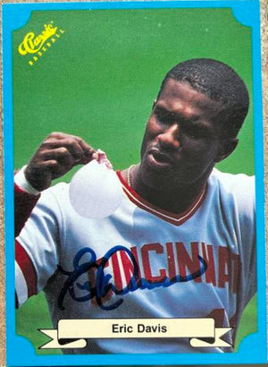 Eric Davis Signed 1988 Classic Blue Baseball Card - Cincinnati Reds #213