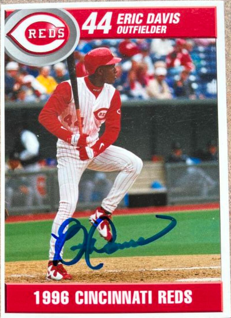 Eric Davis Signed 1996 Kahn's Baseball Card - Cincinnati Reds #NNO