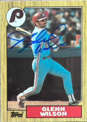 Glenn Wilson Signed 1987 Topps TIFFANY Baseball Card - Philadelphia Phillies