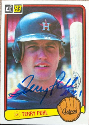 Terry Puhl Signed 1983 Donruss Baseball Card - Houston Astros