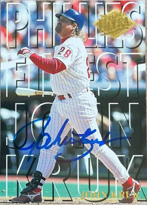 John Kruk Signed 1994 Fleer Ultra Phillies Finest Baseball Card - Philadelphia Phillies #20
