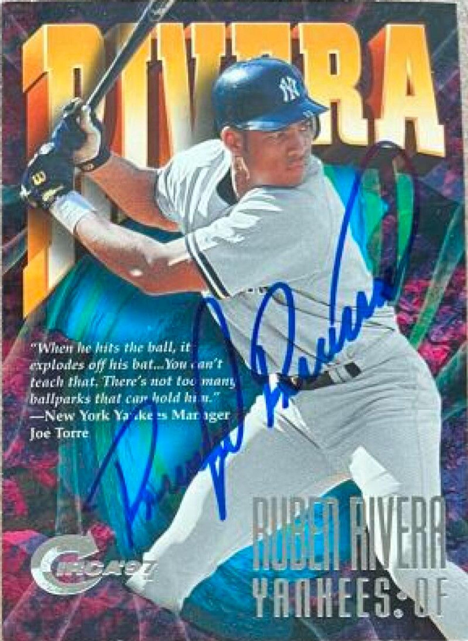 Ruben Rivera Signed 1997 Circa Baseball Card - New York Yankees